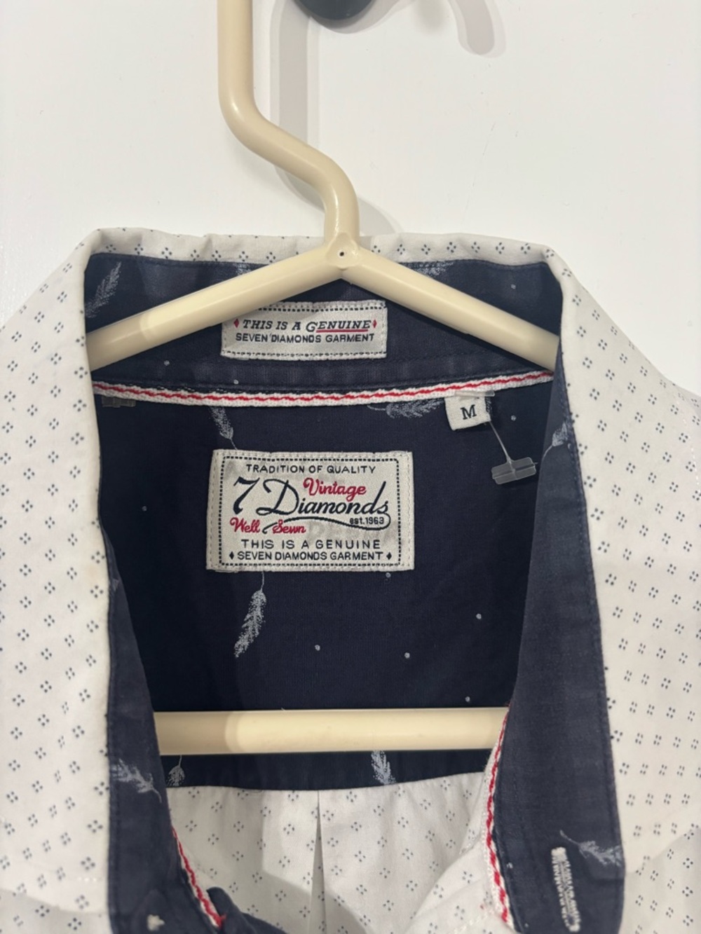 7 Diamonds White Short-Sleeve Button-Down Shirt with Micro Dot Print - Picture 9 of 9